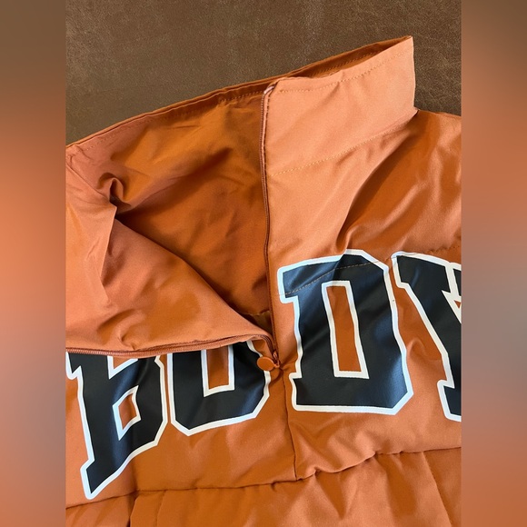 Body by Raven Tracy Orange Half Zip Puffer Jacket size Small - Picture 8 of 12